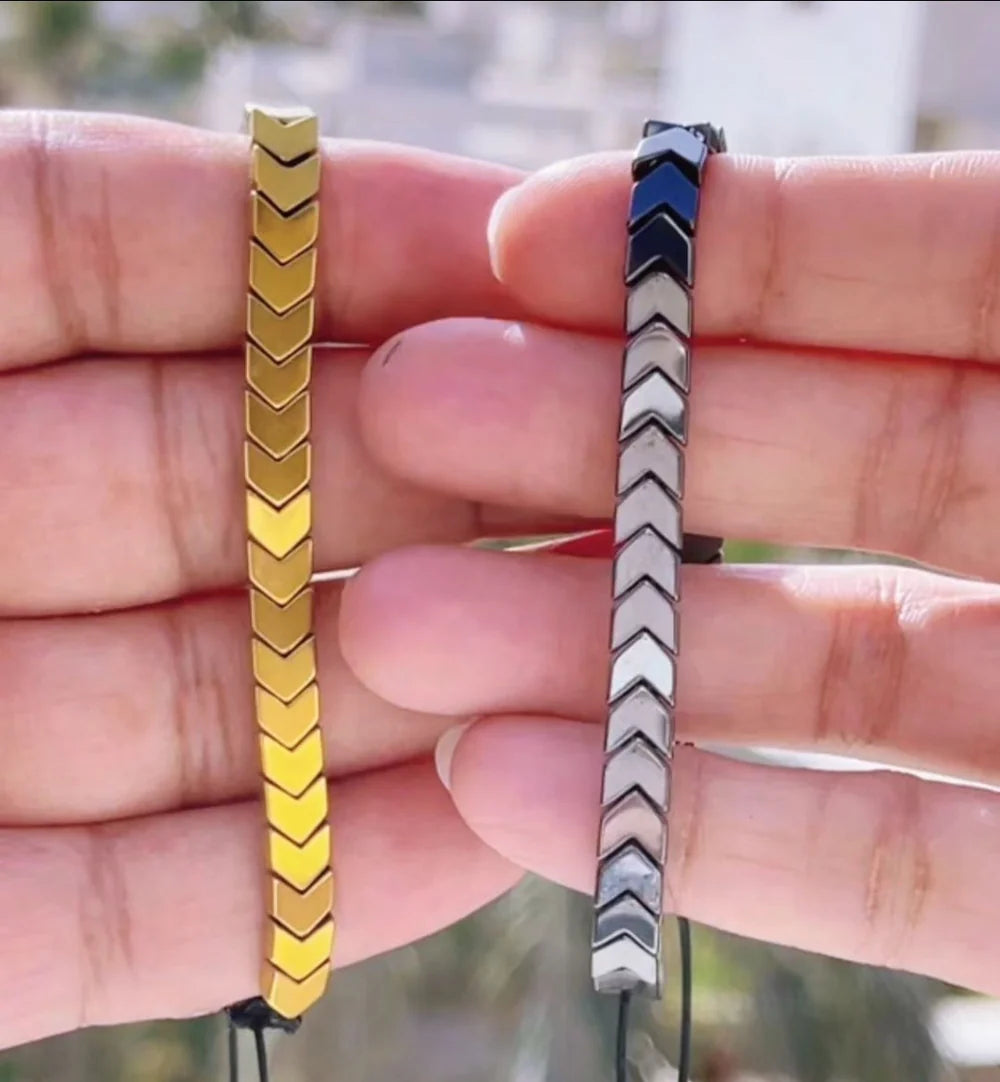 Couple Hematite Arrows Bracelet