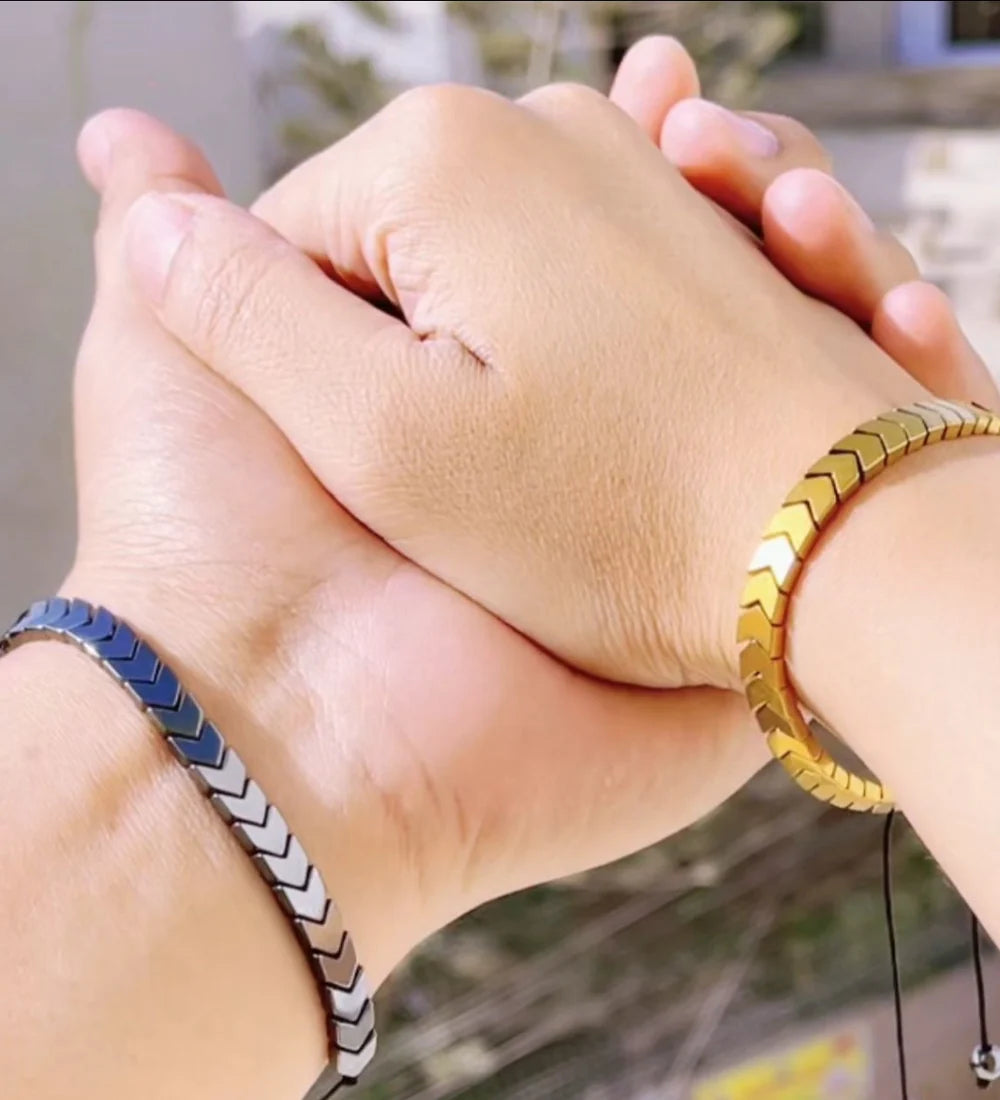 Couple Hematite Arrows Bracelet